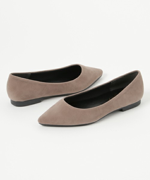 ふわふわクッションインソールのポインテッドトゥフラットパンプス
