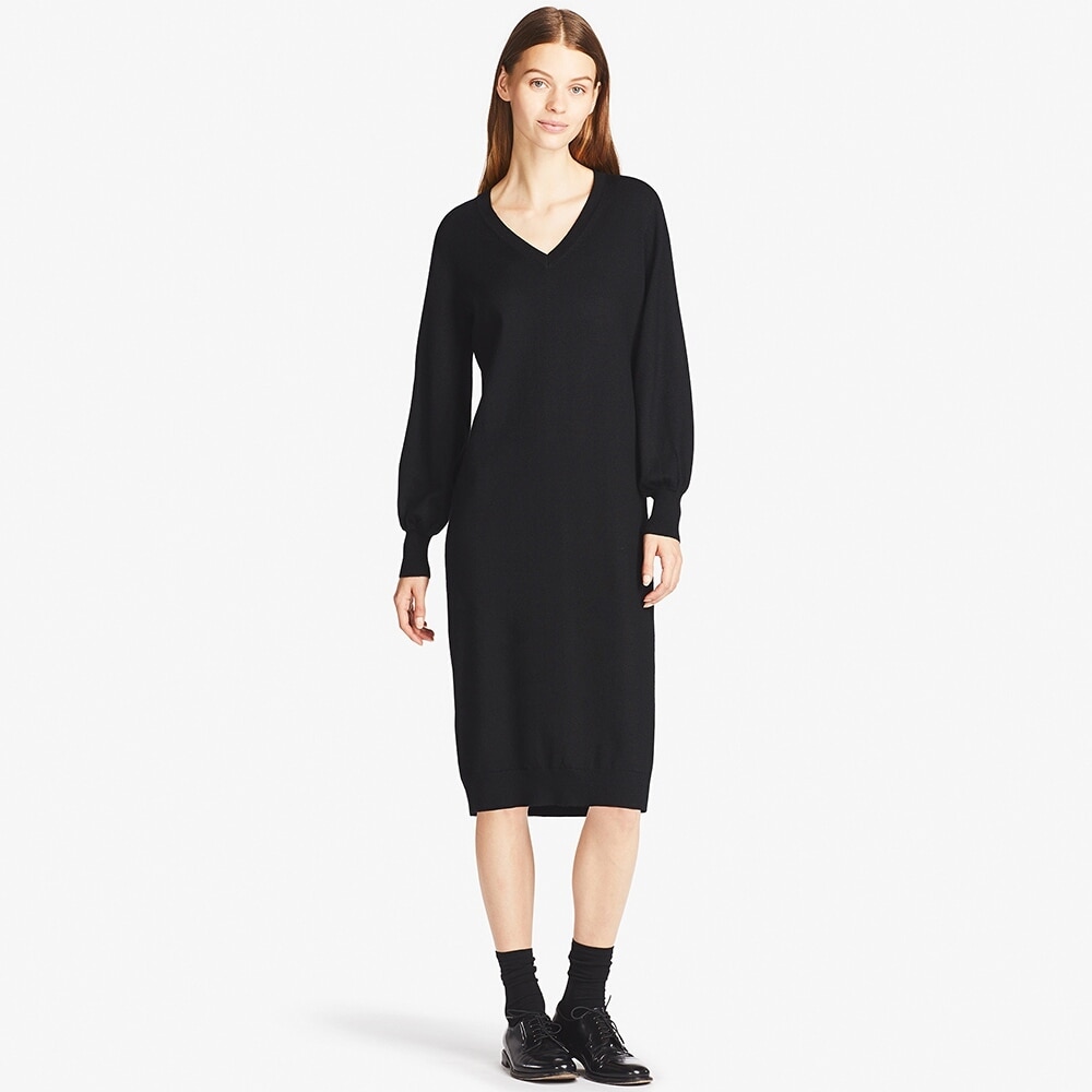 メリノブレンドＶネックワンピース