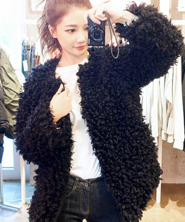 ノーカラープードルコート