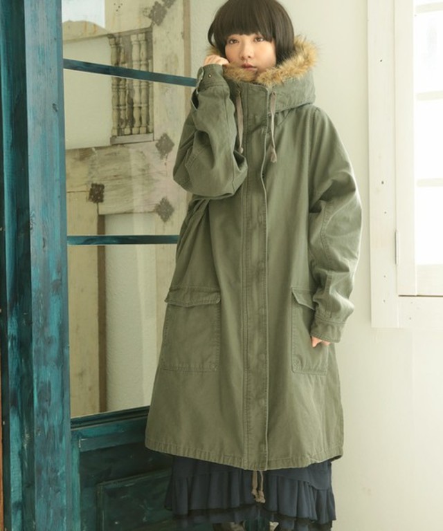 フェイクファードルマンロングモッズコート