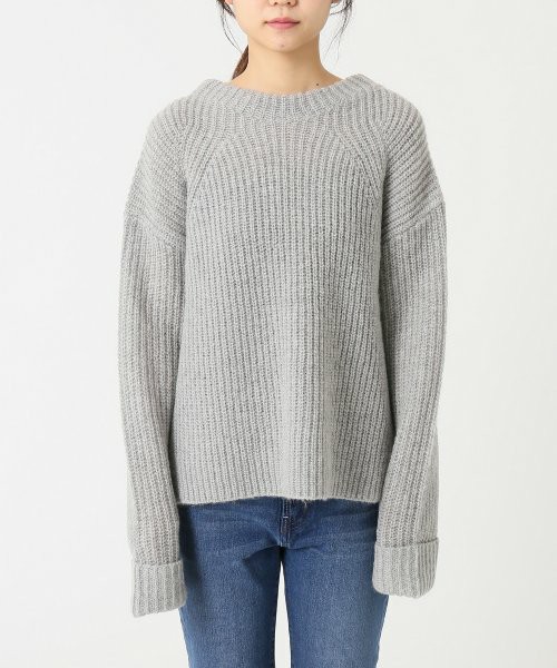 ウォッシャブル片畦 ボトルネックプルオーバー