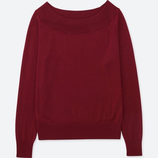 エクストラファインメリノボートネックセーター（長袖）