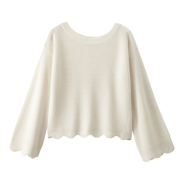 スカラップヘムセーター（長袖）