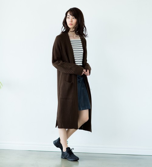 リブロングカーディガン