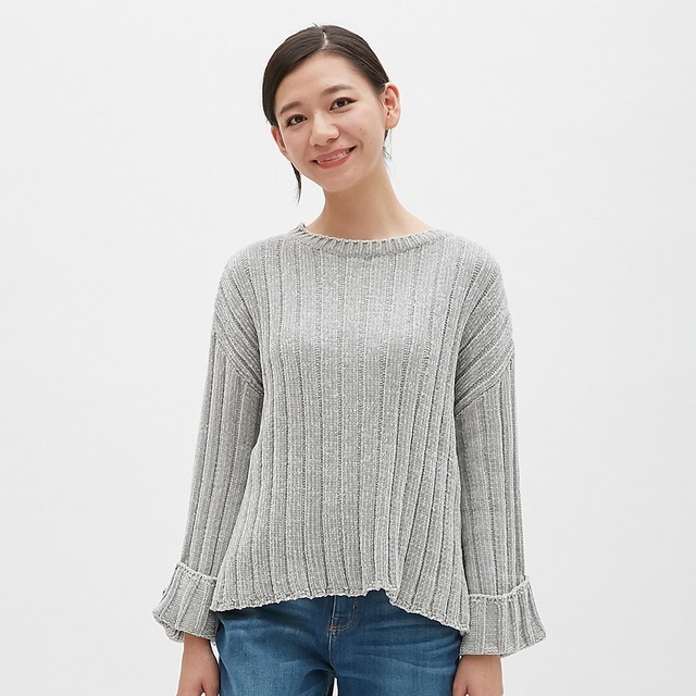 モールヤーンワイドリブセーター（長袖）