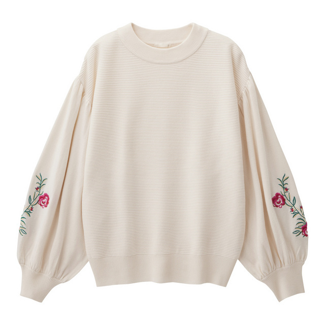 エンブロイダリースリーブセーター（長袖）ＲＯ
