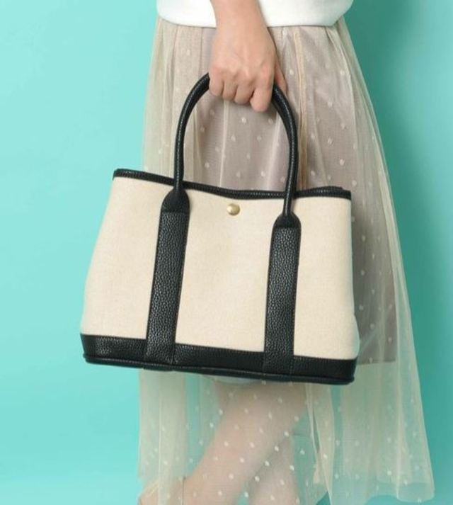 キャンバス×Fレザートート