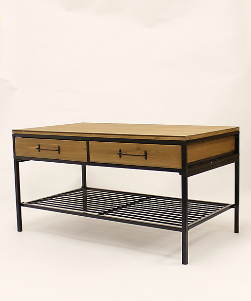 アイアンウッド2ドロワーテーブル