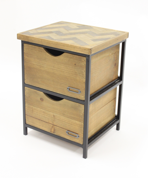 アイアンウッド2引き出しラック