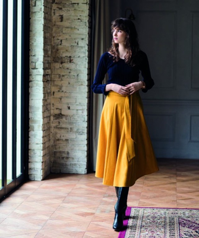 ウエストリボンフレアスカート