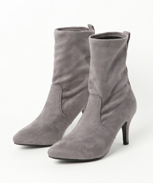 ミドル丈ピンヒールストレッチブーツ