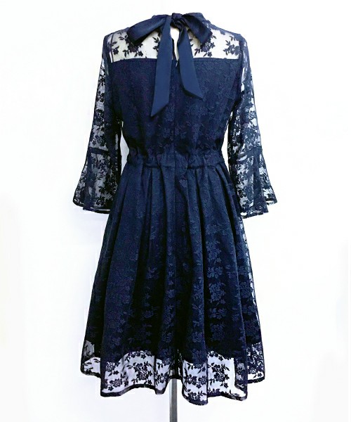 クチュールレースリボンワンピースドレス