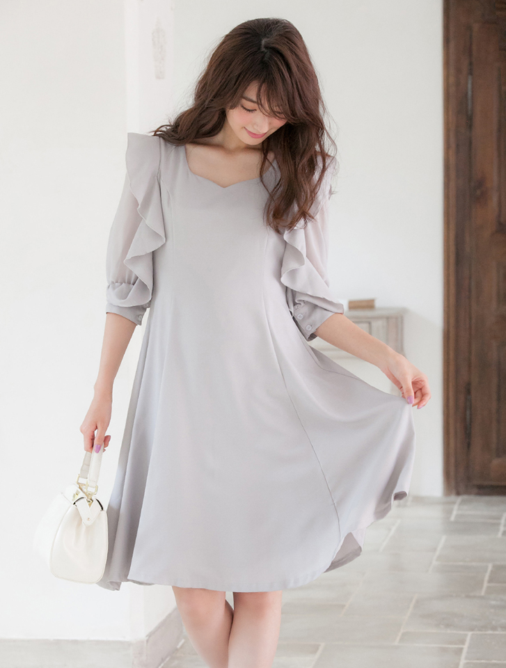 シフォンドッキングフレアワンピース