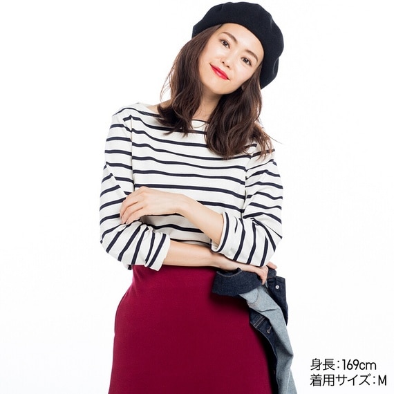 ボーダーボートネックT（長袖）