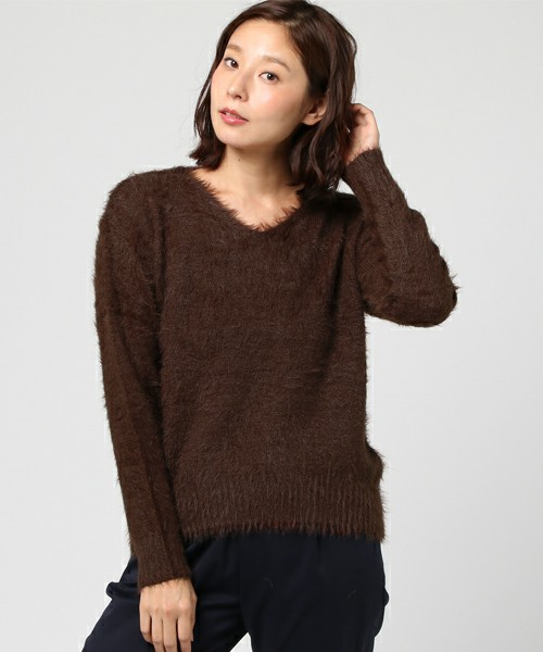 シャギーニットプルオーバー