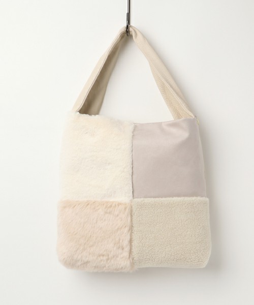 ファーパッチワークショルダーバッグ