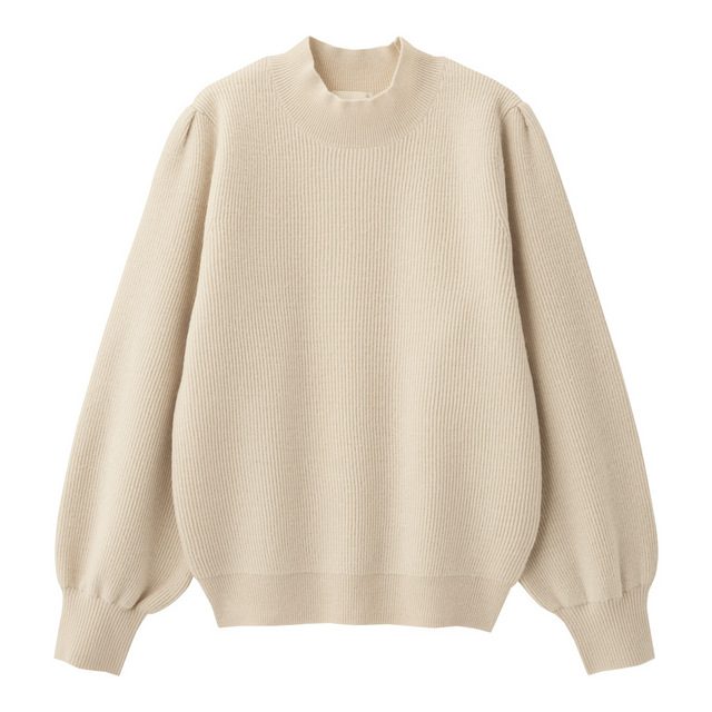 ハイネックパフスリーブセーター（長袖）