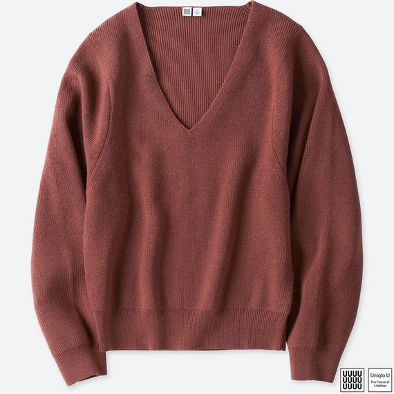 メリノブレンドＶネックセーター（長袖）