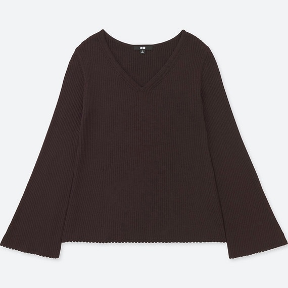 メリノブレンドベルスリーブセーター（長袖）