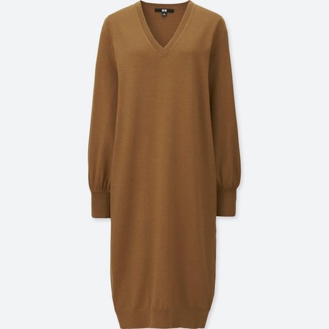 メリノブレンドＶネックワンピース