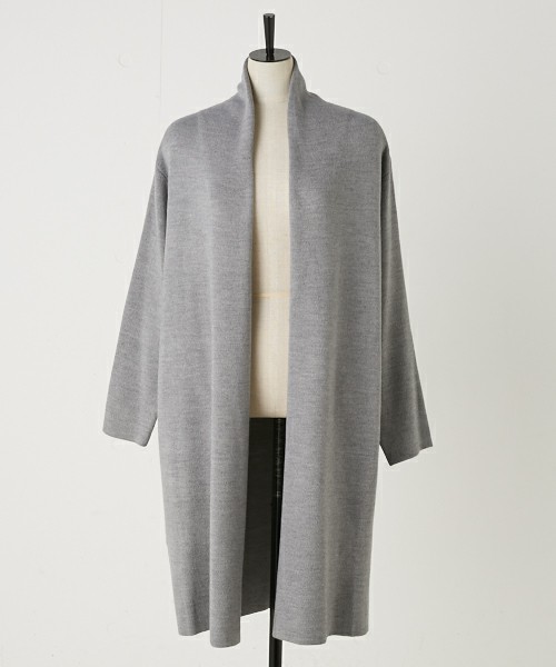 ロングニットガウンコート
