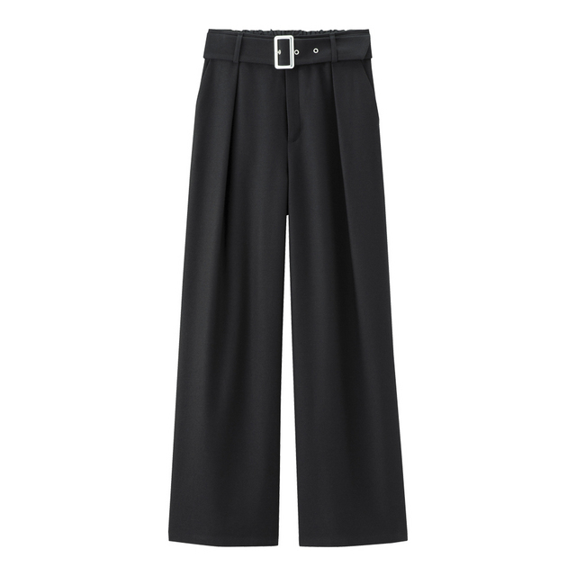 ベルト付きワイドパンツ
