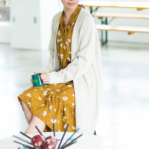 リブロングカーディガン