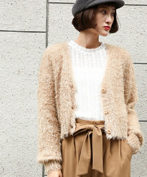 2WAYシャギーカーディガン