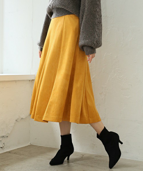 Fスエードキリカエミディスカート