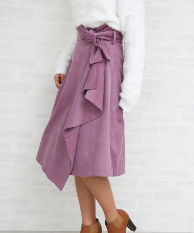 コーデュロイドレープスカート