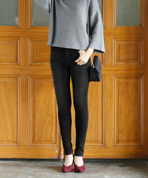 あったか裏起毛ストレッチデニムスキニーパンツ