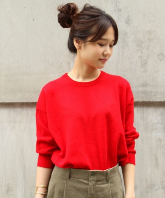 カシミヤクルーネックプルオーバー