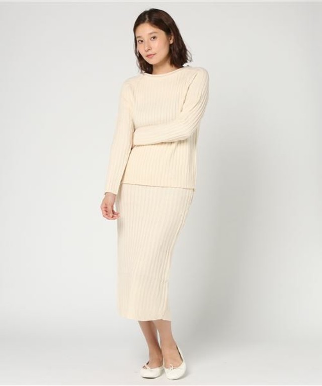 リブニットスカートセットアップ