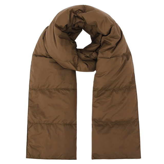 フレンチダウン軽量ポケッタブルマフラー　３０×１７５ｃｍ・ブラウン