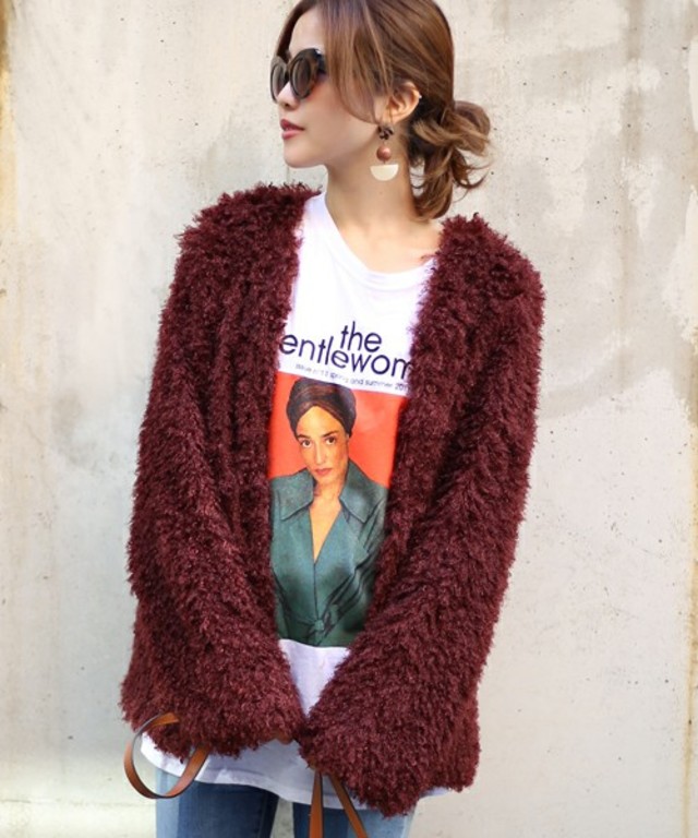 カーリーファーカーディガン