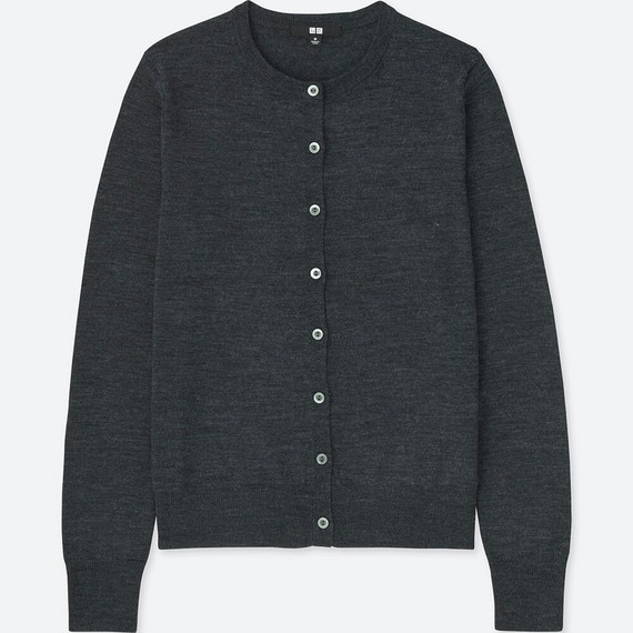 エクストラファインメリノクルーネックカーディガン