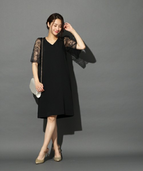 ボリュームフレアスリーブワンピース