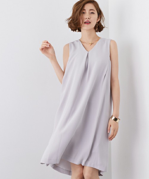 Aラインダブルタックワンピース