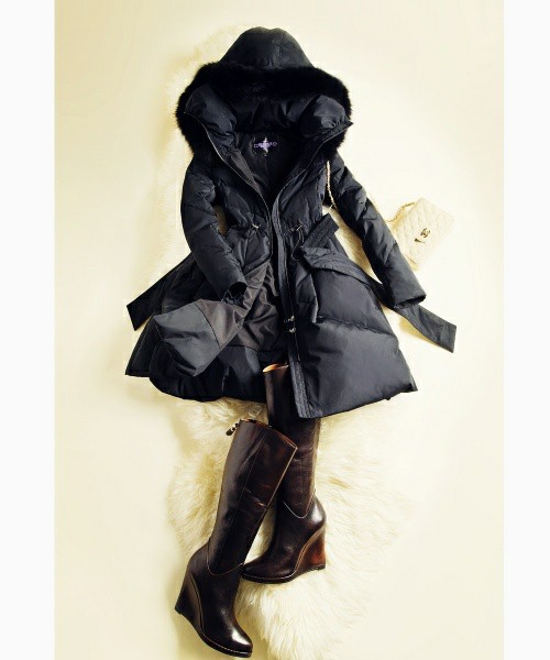 リュクシーフォックスファー付ダウンコート