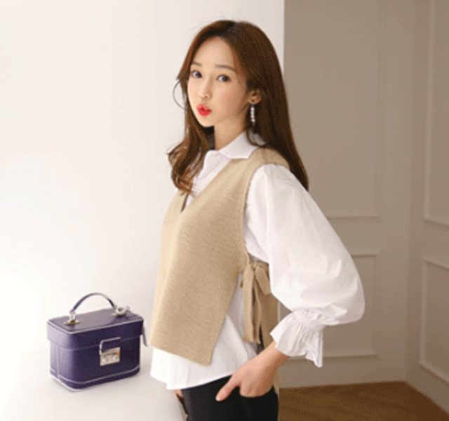 【ニットベスト+ブラウスSET】べストコーデセット