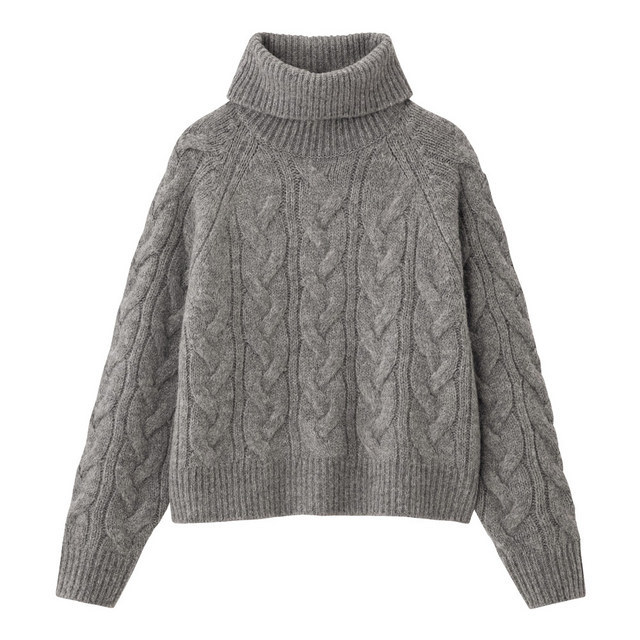 ジャンボネックケーブルセーター