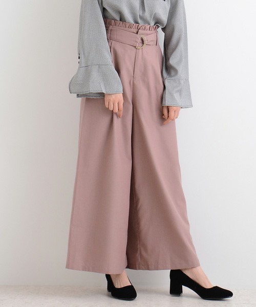 ベルト付ゆるワイドパンツ