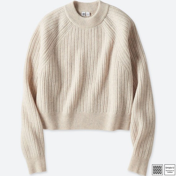 チャンキーリブモックネックセーター