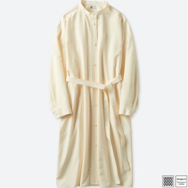 スタンドカラーシャツワンピース（長袖）