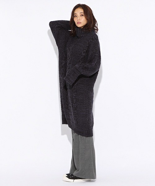 BIGケーブルニットワンピース