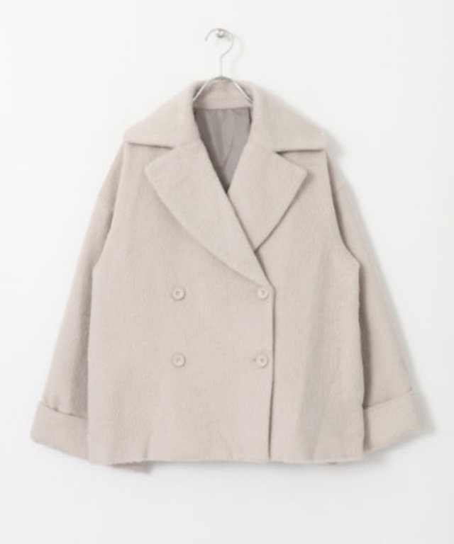 シャギーショートダブルコート