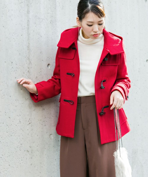 F by ROSSO メルトンショートダッフルコート