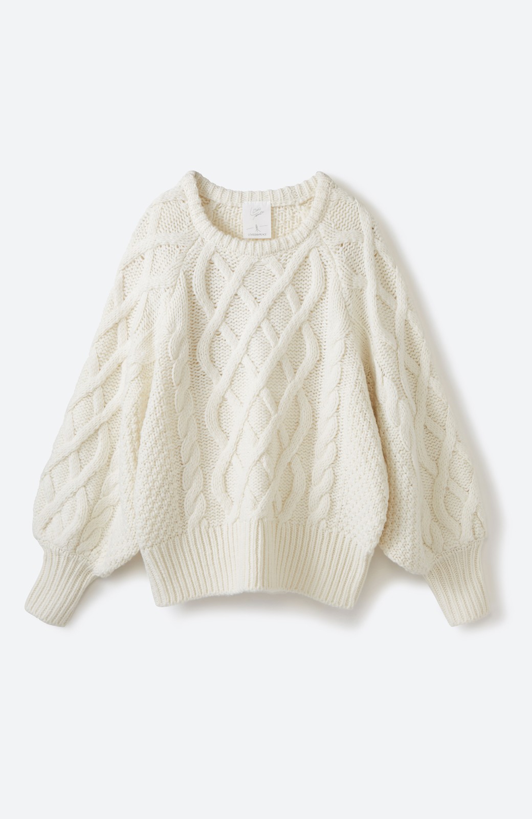 ラブ＆ピースプロジェクト ミックスケーブル編みニット