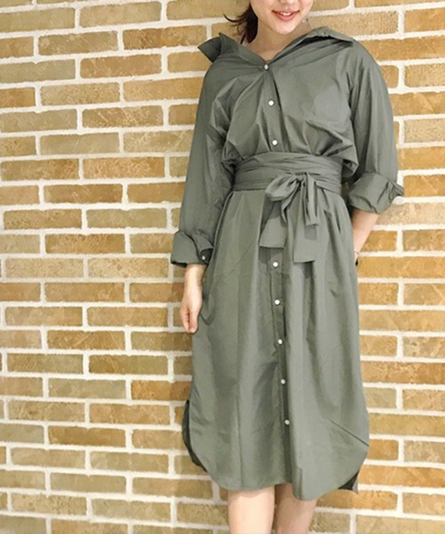 ロングシャツワンピース