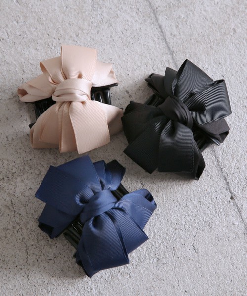 異素材リボンバンスクリップ